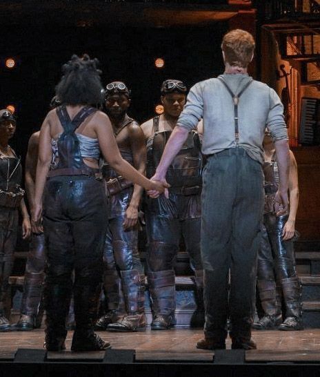 Eurydice Hadestown Costume, Hadestown Set Design, Eurydice Aesthetic Hadestown, Mythology Fanart, Hadestown Workers, Hadestown Ensemble, Hadestown Aesthetic, Musicals Aesthetic, Eurydice Hadestown