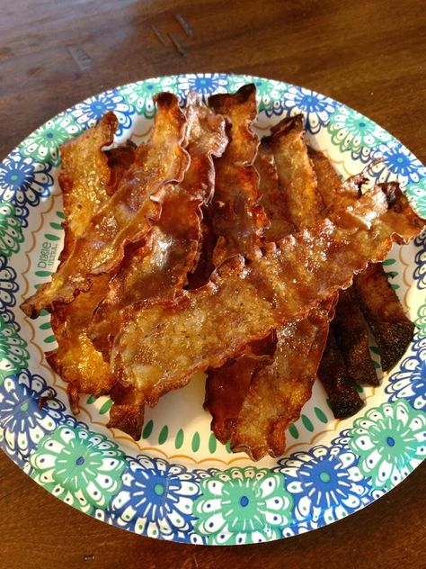 Rice Paper Fake Bacon Recipe | Allrecipes Fake Meat Recipes, Fake Bacon, Rice Paper Bacon, Using Rice Paper, Recipes Using Rice, Rice Paper Recipes, Breakfast Vegan, Bacon Recipe, Vegan Bacon