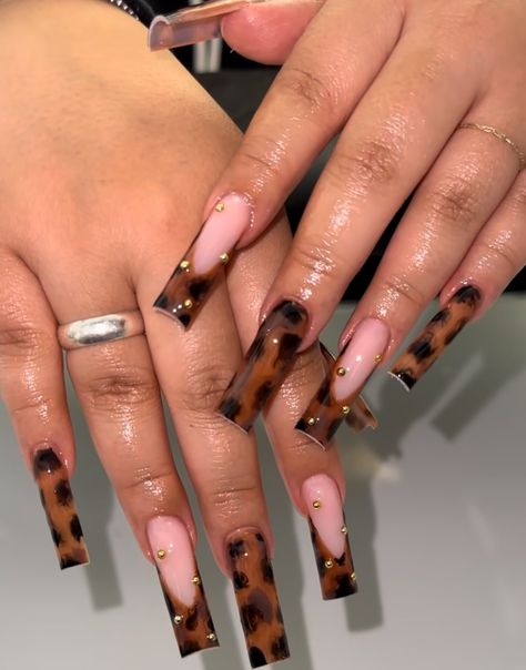 seleena (@seleena6166) on X Ongles Bling Bling, Cheetah Print Nails, Cheetah Nails, Acrylic Press On Nails, French Tip Acrylic Nails, Print Nails, Animal Nails, Fall Acrylic Nails, Animal Print Nails