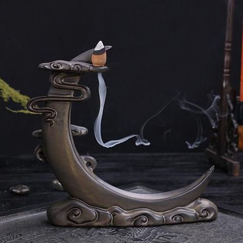 Incense Holder Clay Diy, Incense Holder Clay, Diy Incense, Diy Incense Holder, Waning Crescent, Backflow Burner, Cone Incense, Incense Burner Holder, Diy Swimming Pool