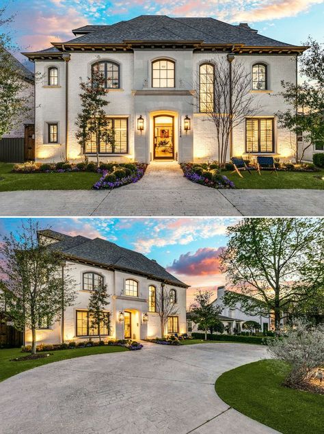 Luxury Suburban Family Home - Dallas, Texas Suburban Family Home, Luxury Family Home, Modern Suburban House, French Inspired Home, Suburban Home, House Front Porch, Cape Cod Style House, Luxury Family, Suburban House