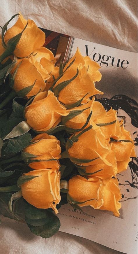 Yellow Aesthetic Pastel, My Yellow, Boquette Flowers, Nothing But Flowers, Orange Aesthetic, Flower Therapy, Orange Wallpaper, Beautiful Bouquet Of Flowers, My Books