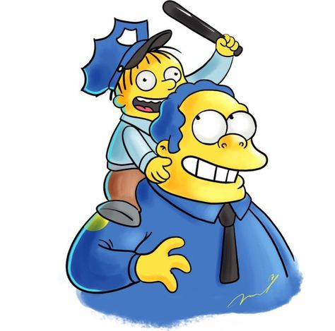 Ralph & Chief Wiggum, The Simpsons Chief Wiggum, Die Simpsons, Simpsons Funny, Simpsons Drawings, Simpsons Characters, Simpsons Art, Matt Groening, Watch Cartoons, Cartoon Tv Shows