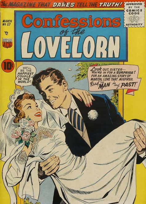 Comic Wedding, 50s Art, Comics Love, Vintage Pop Art, Romance Comics, Pop Art Comic, True Romance, Book Categories, Classic Comics