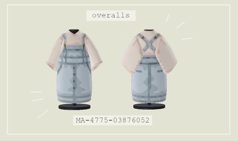 Animal Crossing Robe Designs, Acnh Overalls, Blue Cottagecore, Acnh Outfits, Acnh Clothes, Animal Crossing 3ds, Cottagecore Clothes, Acnh Design, Animal Crossing Characters