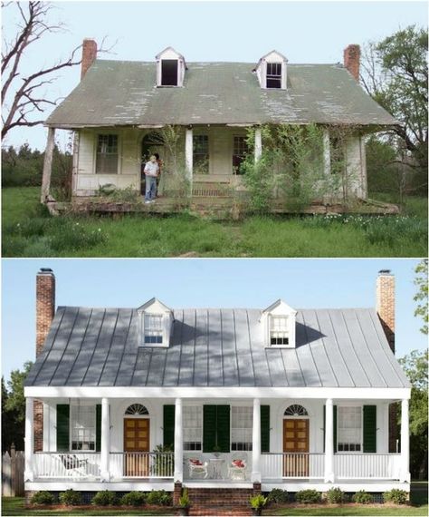 20 Home Exterior Makeover Before and After Ideas - Home Stories A to Z Architecture Renovation, House Makeovers, House Before And After, Home Exterior Makeover, Casa Country, Exterior Renovation, Farmhouse Remodel, This Old House, Exterior Makeover