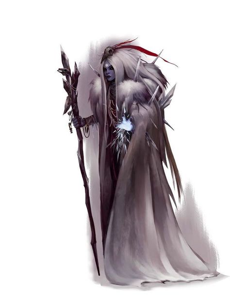 Diana Martinez, Ice Witch, Fantasy Pictures, Monster Concept Art, Dungeons And Dragons Characters, Dark Elf, Fantasy Monster, Game Character Design, Snow Queen