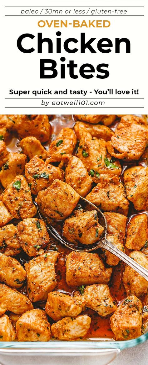 Loved Oven Baked Chicken Bites, Chicken Bites Oven, Baked Chicken Bites, Chicken Bites Recipe, Baked Chicken Recipes Oven, Chicken Bites Recipes, Easy Oven Baked Chicken, Chicken Breast Recipes Baked, Chicken Thigh Recipes Oven