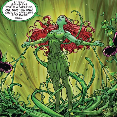 Poison Ivy Powers, Poison Ivy Quotes, Poison Ivy Comic Art, Dc Punchline, Cauldron Ideas, Poison Ivy Aesthetic, Female Supervillain, Poison Ivy Cartoon, Leaf Costume