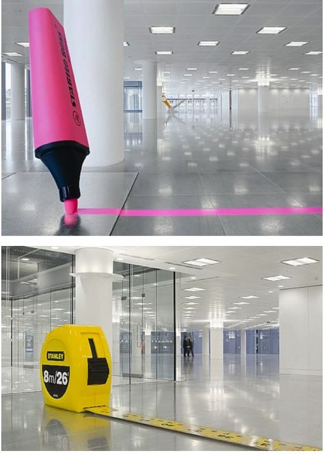 Radford Wallis’ Giant Office Supplies Agency Office, Creative Office Space, Cool Office Space, Office Stationary, 광고 디자인, Office Space Design, Street Marketing, Guerilla Marketing, Home Office Space