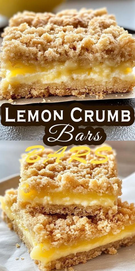 Brighten your day with these Homemade Lemon Crumb Bars! ☀️ With a buttery base and tangy lemon filling, they’re the ultimate sweet treat for any occasion. 🍋🍰 #DessertIdeas #BakingGoals #LemonLove Lemon Crumb Bars, Lemon Treats, Crumb Bars, Bar Desserts, Lemon Bars Recipe, Lemon Dessert, Lemon Dessert Recipes, Bars And Cookies, Dessert Bar Recipe