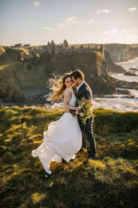 An Irish Castle Elopement. Elope in Ireland. The Five Best Places to Elope in Ireland. Northern Ireland Elopements. Dunluce Castle wedding. Castle Elopement, Best Places To Elope, Irish Castles, Places To Elope, Scotland Wedding, Ireland Wedding, Irish Wedding, Castle Wedding, Trik Fotografi