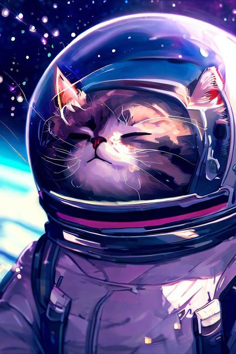 Astronaut Drawing, Funniest Cat, Astronaut Suit, Space Phone Wallpaper, Galaxy Cat, Cat With Blue Eyes, Paws And Claws, Angel Baby, Retro Waves