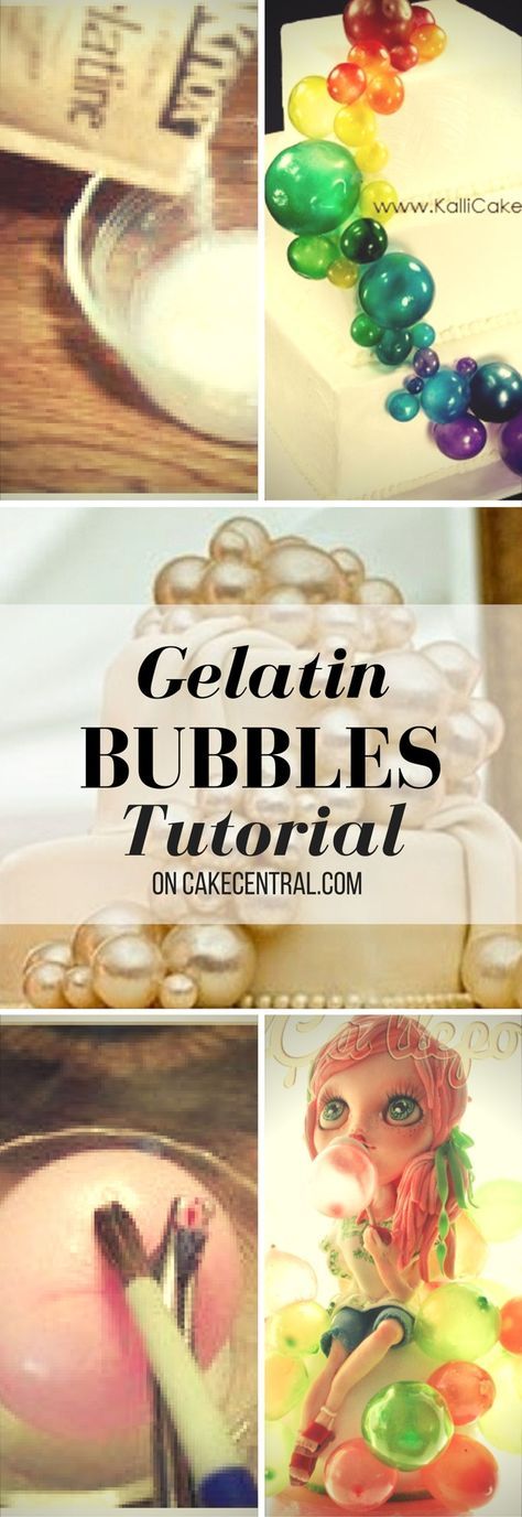 Gelatin Balloon Cake, Sugar Bubbles How To Make, Gelatin Balloons, Gelatine Bubbles, Cake Bubbles, Candy Bubbles, How To Make Gelatin, Gelatin Bubbles, Dessert Holiday