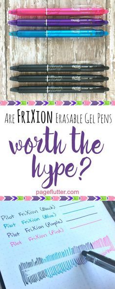 I tried Pilot FriXion erasable gel pens in my bullet journal, and here's what happened. Frixion Erasable Pens, Erasable Gel Pens, Pilot Frixion, Frixion Pens, Bullet Journal How To Start A, Journal Layout, Planner Accessories, Bullet Journal Inspiration, Gel Pens