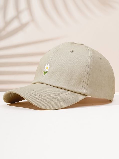 Caqui Casual Collar  Algodão Floral Boné de baseball Embellished  Primavera / Outono Acessórios Femininos Aesthetic Baseball Caps, Aesthetic Hats Baseball Caps, Aesthetic Caps, Bone Bordado, Trendy Caps, Cute Cap, Embroidery Caps, Cute Caps, Summer Cap