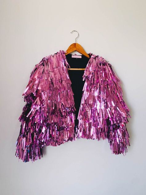 Tinsel Jacket, Rachel Burke, Disco Birthday Party, Disco Outfit, Disco Party, 1 Of 1, Fashion Design Clothes, Casual Street Style, Soft Black