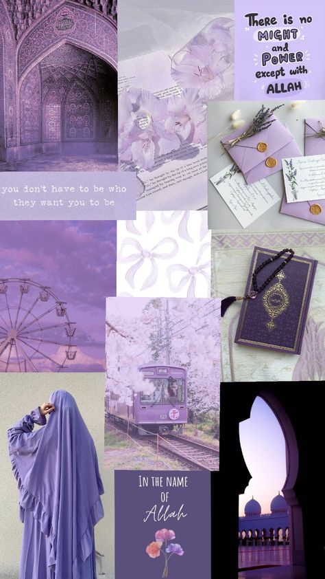 ✩💜₊˚.🪻⋆☾⋆⁺₊🫧✧  #islamic #purple #aesthetic #islamicwallpaper #purpleaesthetic #aestheticwallpaper #muslimah #hijabi #Muslim #collage #purplewallpaper #aestheticislamicwallpaper #purplecollage #aestheticcollage #islamiccollage Islamic Purple Aesthetic, Mecca Images, Iphone Wallpaper Inspirational, Pink And Purple Wallpaper, Al Qur'an Aesthetic, Islamic Wallpaper Iphone, Iphone Wallpaper Classy, Floral Wallpaper Iphone, Lavender Aesthetic