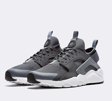 Nike Air Huarache Run Ultra (Grey/White) Nike Air Huarache Ultra, Shoes For School, Trainers Nike, Fly Shoes, Nike Shoes Girls, Nike Shoes Outfits, Custom Nike Shoes, Air Shoes, Huarache Run