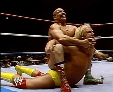 Hulk Hogan Vs. The Iron Sheik. Jupiter God, 90s Wrestling, Awa Wrestling, Wrestling Pics, Wwe Hulk Hogan, Iron Sheik, Elvis 68 Comeback Special, Famous Wrestlers, Camel Clutch