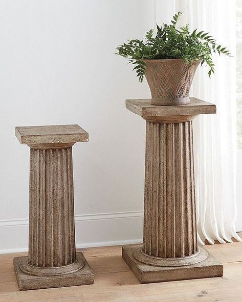 Column Decor, Plant Pedestal, Modern Column, Greek Columns, Bunny Williams, Plant Stands Outdoor, Fiberglass Resin, Outdoor Mirror, Best Indoor Plants