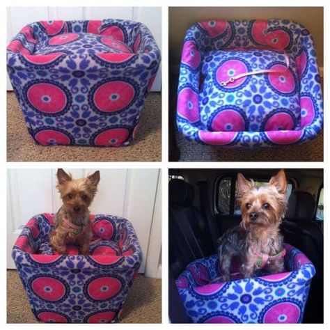 Dog Car Booster Seat, Dog Car Accessories, Blanket Fabric, Dog Clothes Diy, Diy Dog Bed, Dog Car Seat, Dog Seat, Clothes Hamper, Booster Car Seat