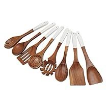 Essentials For First Apartment, Bamboo Cooking Utensils, Non Toxic Cookware, Pasta Spoon, Safe Kitchen, White Handles, Silicone Cooking Utensils, Cooking Utensil, Cooking Utensils Set