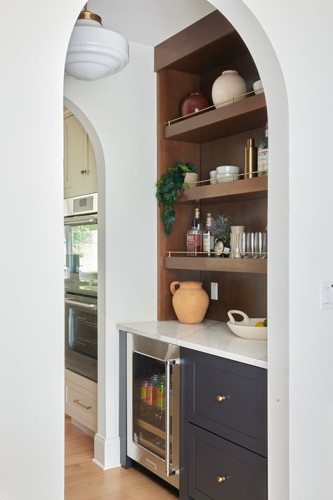 Califon Butler's Pantry — UA Designs: NJ Based Home & Interior Designer Built In Pantry With Countertop, Walk Thru Butler Pantry Ideas, Cozy Butlers Pantry, Butlers Pantry Craftsman, Butlers Walkthrough, Dining Room Butlers Pantry Ideas, Closet Into Butlers Pantry, Kitchen Design Butlers Pantry, Exposed Butlers Pantry