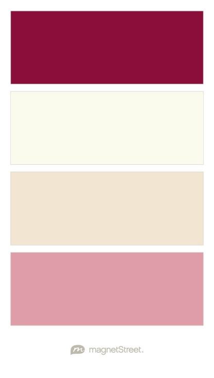 Burgundy, Ivory, Champagne, and Blush Wedding Color Palette - custom color palette created at MagnetStreet.com Wedding Colors Gold, Elegant Wedding Colors, Custom Refrigerator, Blush Wedding Colors, Best Wedding Colors, Gold Wedding Colors, Wedding Color Trends, Gold Color Palettes, Deco Rose