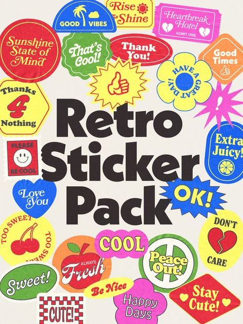 Space Gadgets, Retro Packaging, 동화 삽화, Unique Stickers, Sticker Template, Design Grafico, Cool Stickers, Sticker Collection, Sticker Pack