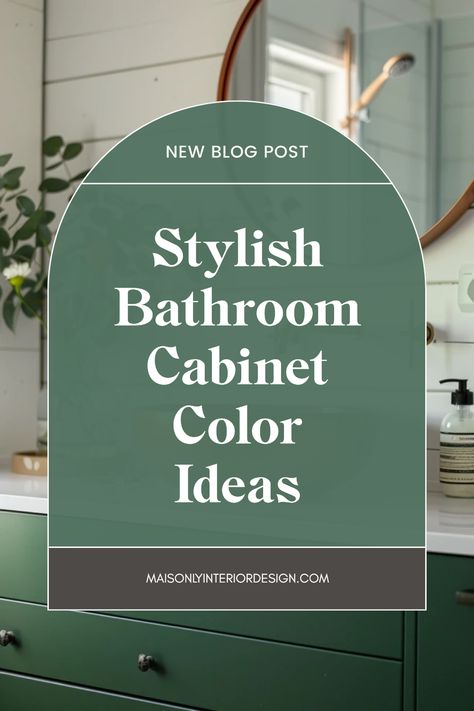 Explore these trendy bathroom cabinet paint color ideas to give your space a fresh and stylish makeover. With a range of palettes from soothing neutrals to vibrant hues, transforming your vanity has never been easier. Whether you're considering a complete renovation or a simple update, check out our selection of paint colors that blend functionality and aesthetics seamlessly. Discover timeless shades and modern tones that will breathe new life into your bathroom decor and complement any design style. Best Colors For Bathroom Vanity, Bathroom Wall And Cabinet Colors, Painted Vanities Bathroom, 2024 Bathroom Cabinet Colors, Paint Colors For Bathroom Vanity, Bathroom Vanity Color Ideas Paint, Two Tone Bathroom Cabinets, Colored Bathroom Cabinets, 2024 Bathroom Colors