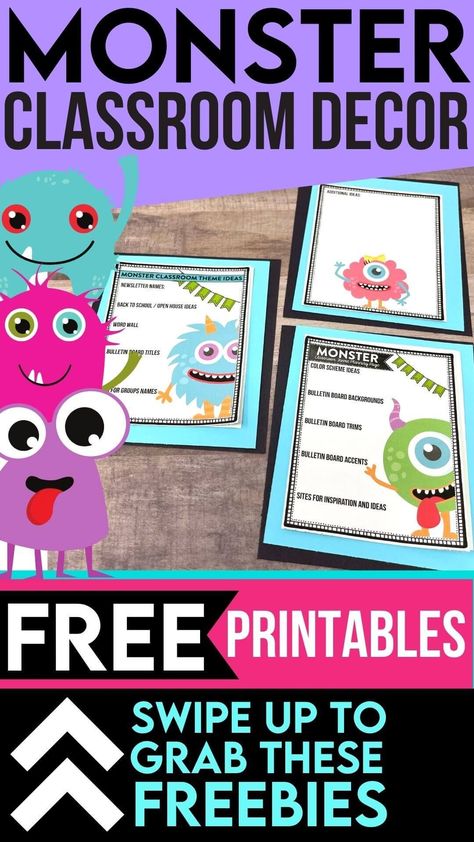 Organize your Monster Classroom Decor Ideas with these FREE Teacher Planners for Monster Theme Bulletin Boards and Classroom Door Decorations. Keep track of phrases, sayings & quotes. Plan wall displays and make note of the school supplies and essentials you'll need to set up a learning space for 1st, 2nd, 3rd, 4th or 5th grade students. Classroom setup will be easy, quick and fun when you use these editable digital templates or printable teacher planning pages to organize your Monster theme. Monster Classroom Theme Ideas, Monster Theme Classroom Door, Monster Bulletin Board Ideas, Monsters Inc Classroom Theme, Monster Door Decoration, Teacher Planning Pages, Monster Classroom, Monster Theme Classroom, Clutter Free Classroom