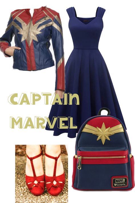 Jacket by @heruniverse Bag by @loungefly Shoes by @charliestoneshoes Dress from @amazon Marvel Bounding, Marvel Disneybound, Dress From Amazon, Formal Outfits, Formal Outfit, Captain Marvel, Marvel