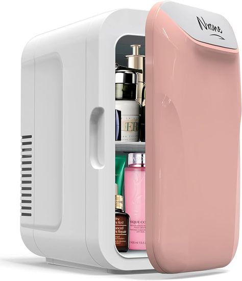 Amazon.com: NXONE Mini Fridge,8 Can/6 Liter Small Refrigerator,110VAC/ 12V DC Portable Thermoelectric Cooler and Warmer Freezer Skincare Desk Little Tiny fridge for Cosmetics,Foods, Bedroom,Dorm,Office,and Car : Appliances Skincare Desk, Mirror Fridge, Fridge For Bedroom, Tiny Fridge, Fridge Cooler, Small Fridges, Small Refrigerator, Drinks And Snacks, Compact Refrigerator