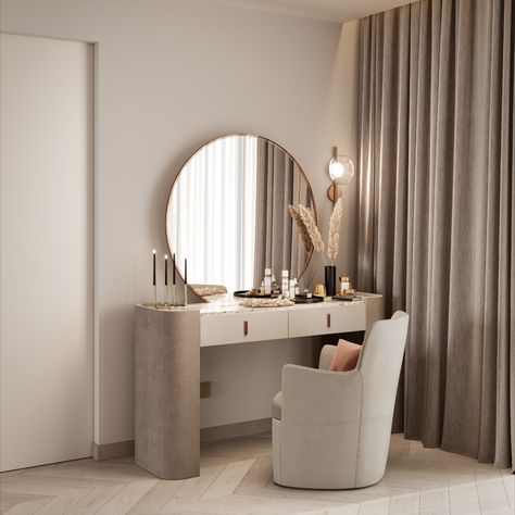 Dressing table is a reflection of your personal style; a place to get ready and feel confident for the day ahead. This minimal design is by the best interior agency in Dubai, UAE Gamer Bedroom, Interior Design Dubai, Interior Design Company, Modern Bedroom Design, Commercial Interior Design, Bedroom Designs, Interior Design Companies, Office Interior Design, Apartment Interior