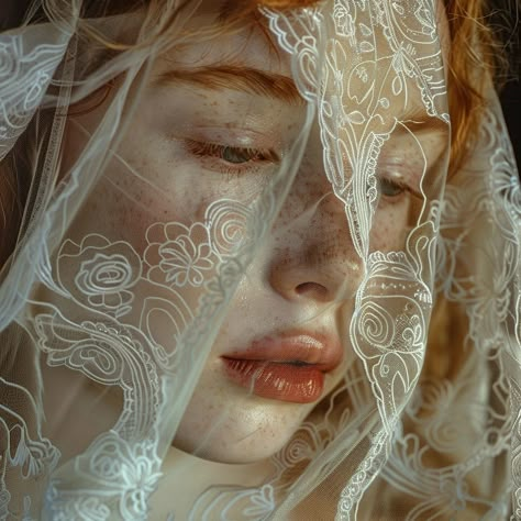 Painting Model Photography, Lace Portrait Photography, Ethereal Women Photoshoot, Ophelia Inspired Photography, Kin Fables, Coquette Photoshoot, Lace Photoshoot, Photography With Flowers, Vintage Portraits Photography