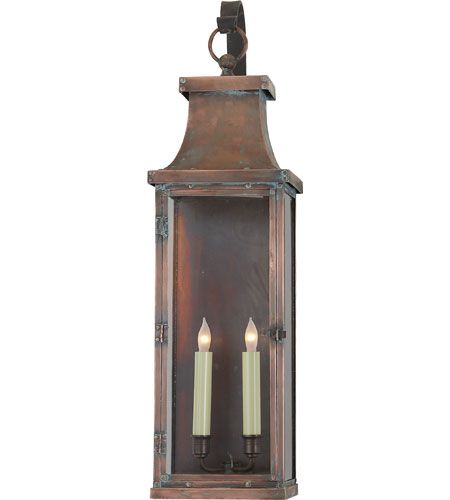 Visual Comfort E.F. Chapman Bedford 2 Light Outdoor Wall Lantern in Natural Copper CHO2155NC #visualcomfort #lightingnewyork #lighting Copper Outdoor Lighting, Hallway Gallery, Visual Comfort Lighting, Lantern Designs, Copper Lantern, Circa Lighting, Happy House, Outdoor Sconces, Outdoor Wall Lantern