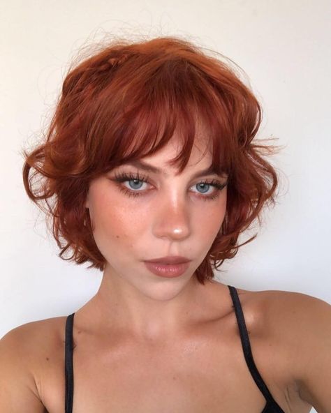 Short Ginger Hair Styles, Copper Red Bob Hair, Red Shaggy Bob, Dark Ginger Hair Short, Short Hairstyle Women Ginger, Pixie Ginger Hair, Copper Red Short Hair, Short Wavy Ginger Hair, Short Dark Ginger Hair