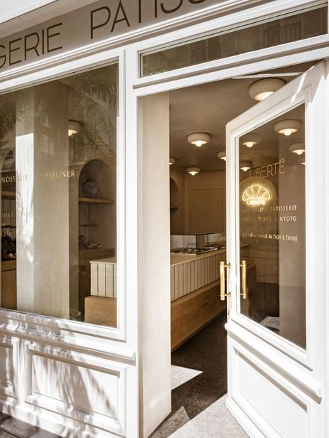 Parisian Bakery, Entrance, Doors, Paris, White