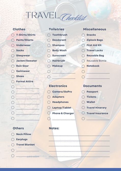 Travel Checklist For Women, Trip Preparation, International Travel Checklist, Safest Places To Travel, Euro Travel, Vacation Checklist, Document Camera, Travel Prep, Travel Preparation