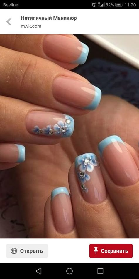 Manicure Nail Designs, French Manicure Nails, Floral Nail Designs, Her Nails, French Nail Designs, Pretty Nail Art Designs, Pretty Nail Art, Short Acrylic Nails Designs, Nail Designs Glitter