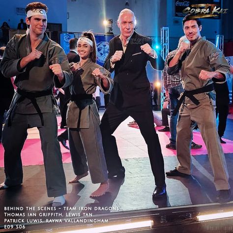 Our undefeated Sekai Taikai baddies!😏 Thomas Ian Griffith as Terry Silver, Lewis Tan as Sensei Wolf, Rayna Vallandingham as Zara Malik and Patrick Luwis as Axel Kovacevic behind the scenes of Cobra Kai S6! Team Iron Dragons for the win 🔥🐉 📸: germar.mia Find me on X! #thomas #thomasiangriffith #thomasiangriffithedit #edit #terrysilver #terrysilveredit #Terrence #Silver #sensei #senseisilver #senseiwolf #lewistan #zaramalik #raynavallandingham #axelkovacevic #patrickluwis #irondragons #se... Patrick Lewis Cobra Kai, Zara Malik Cobra Kai, Axel Kovacevic Cobra Kai, Zara Malik, Rayna Vallandingham, Thomas Ian Griffith, Terry Silver, Lewis Tan, Cobra Kai Dojo