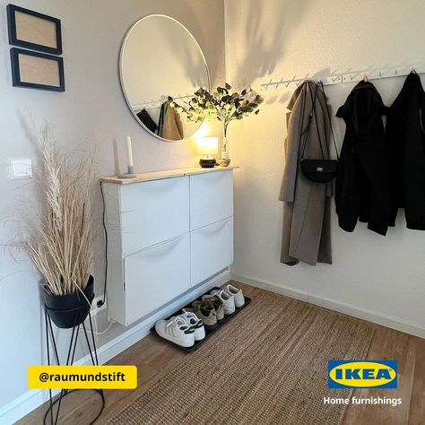 Make way for a great entryway. Perfect for petite spaces, TRONES shoe cabinet and storage keep your kicks in line and your entrance clutter-free. Plus, they're the perfect landing spot for your everyday carry. Share your stories of #IKEALifeAtHome and stand a chance to get featured on our page. #IKEA #Gharaajao #OrganisingIsAwesome Ikea Mackapar Shoe Rack, Ikea Trones Entryway Small Spaces, Ikea Trones Shoe Cabinet Hack, Ikea Trones Entryway, Ikea Shoe Storage Entryway, Trones Shoe Cabinet, Ikea India, Ikea Shoe Storage, Ikea Shoe Cabinet