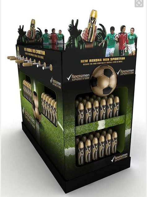 Table football POS unit for Rexona Men Football Display, Football Stand, Standing Signage, Beer Display, Beer Stand, Activation Ideas, Football Displays, Pop Drink, Event Concept