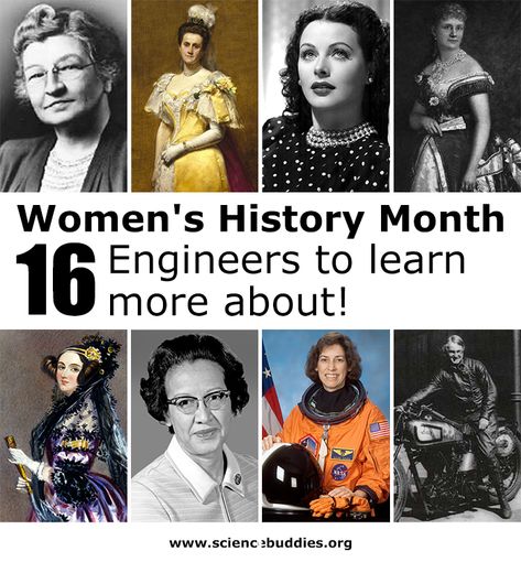 16 Women in Engineering to Learn More About: Talk with students about #womeninSTEM and learn more about female #engineers in #science history (including #inventors, #mathematicians, and early computer scientists). A free #worksheet is also included to turn learning more about science history into an easy #STEM career activity.   https://www.sciencebuddies.org/blog/women-engineers-in-science-history?from=Pinterest #scienceteacher #womenshistorymonth #scienceprojects #scienceclass #girlsinSTEM #sc Women In Engineering, Female Engineer, Stem Careers, Science History, Math Stem, Women's History Month, About Science, Biomedical Engineering, Women's History