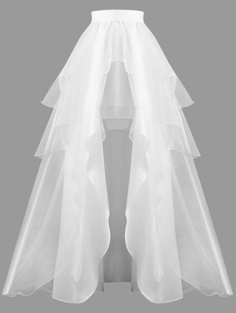 Layered Ball Gown, Projek Menjahit, Gonna In Tulle, Waisted Skirts, Skirts White, Ladylike Style, Skirts Long, Gown Skirt, Ball Gown Skirt