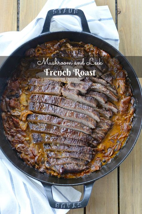 Mushroom & Leek Braised French Roast French Roast Recipes, French Roast Beef Recipes, French Recipes Authentic, Mushroom Leek, Beef With Mushroom, Shabbat Recipes, Chuck Roast Recipes, Shabbat Dinner, Meat Dish