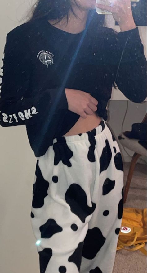 fluffy cow pants pajamas cheap fit black and white vibes Fluffy Pajama Pants, Cow Pajamas, Cow Pants, Fluffy Cow, Fluffy Cows, Christmas Wishlist, How To Style, Style Board, Dream Wardrobe