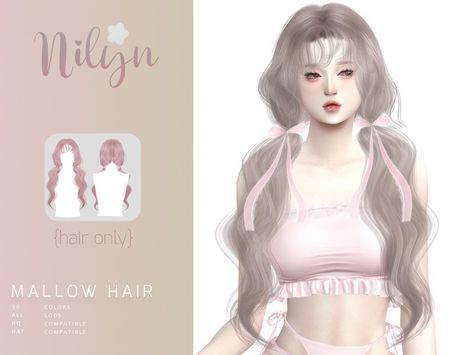 The Sims Resource - MALLOW HAIR (Patreon) Zepeto Character Ideas, Mod Hair, The Sims 4 Download, Female Hair, Kawaii Hairstyles, All Hairstyles, Los Sims, Sims 4 Collections, Sims 4 Mods Clothes