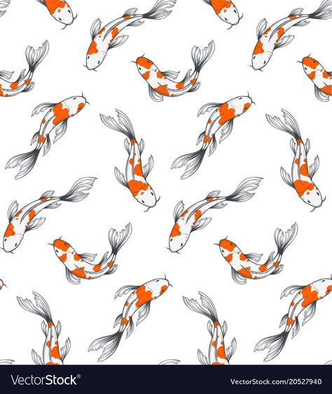 Koi Fish Pattern, Fish Pool, Koi Fish Drawing, Koi Fish Designs, Koi Art, Koi Fish Tattoo, Carpe Koi, Japanese Koi, Fish Pattern